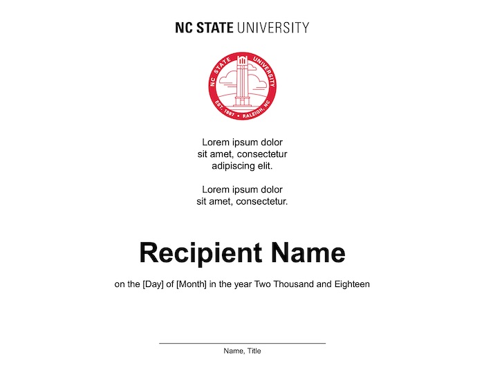 One signature certificate example
