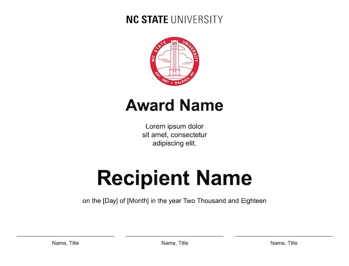 Three signature certificate example