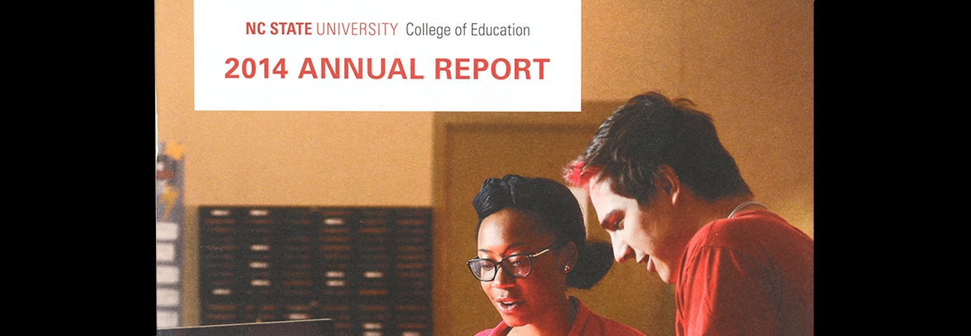 Photo of annual report with College of Education logo