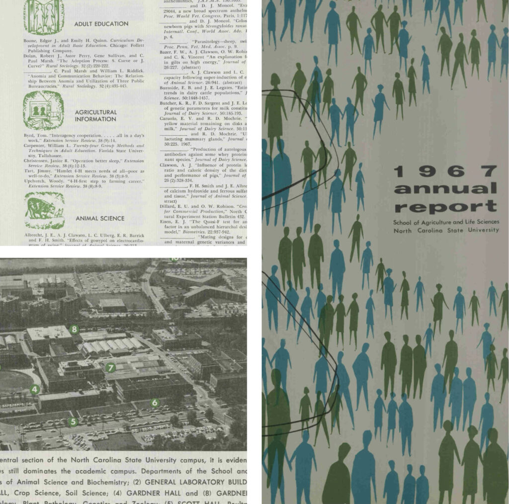 The 1967 CALS annual report, which uses illustrations with blue and green hues.