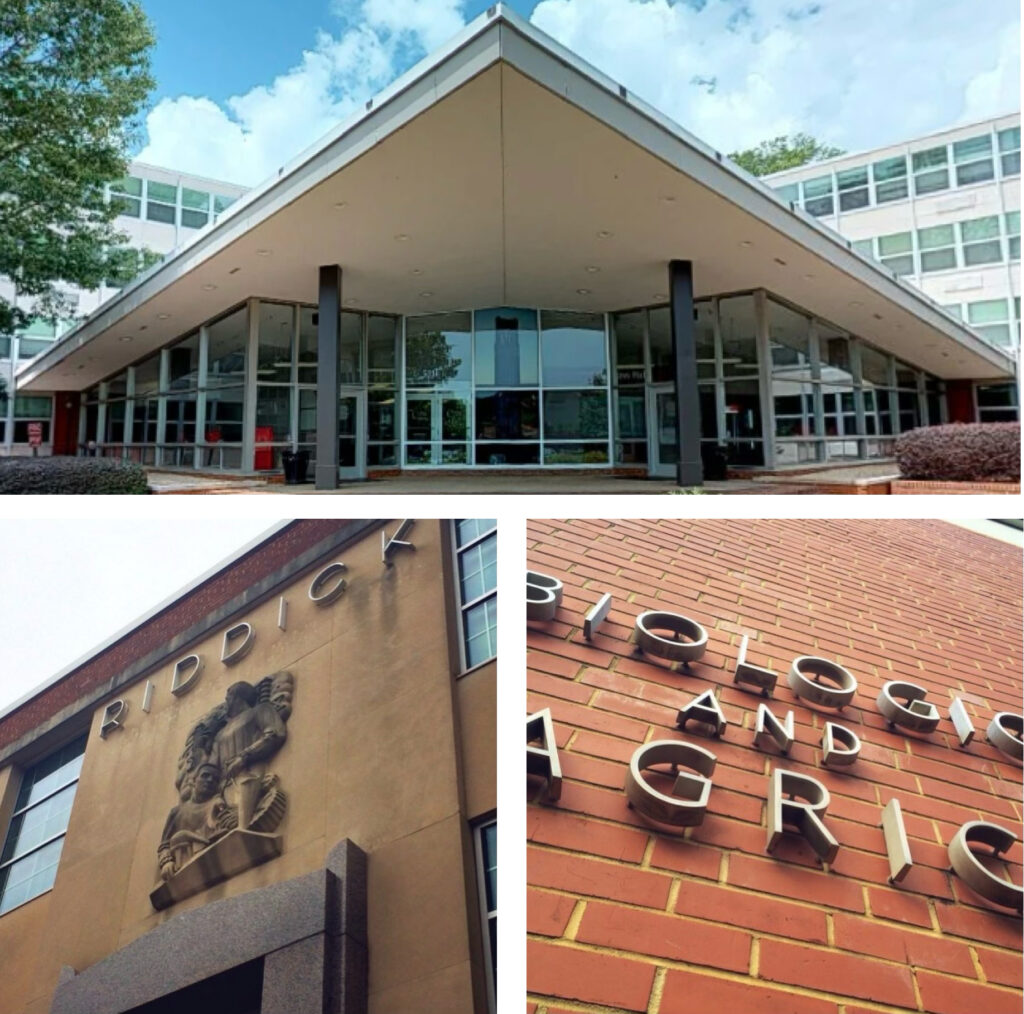 Signage across our campus that have inspired our brand's current typography.