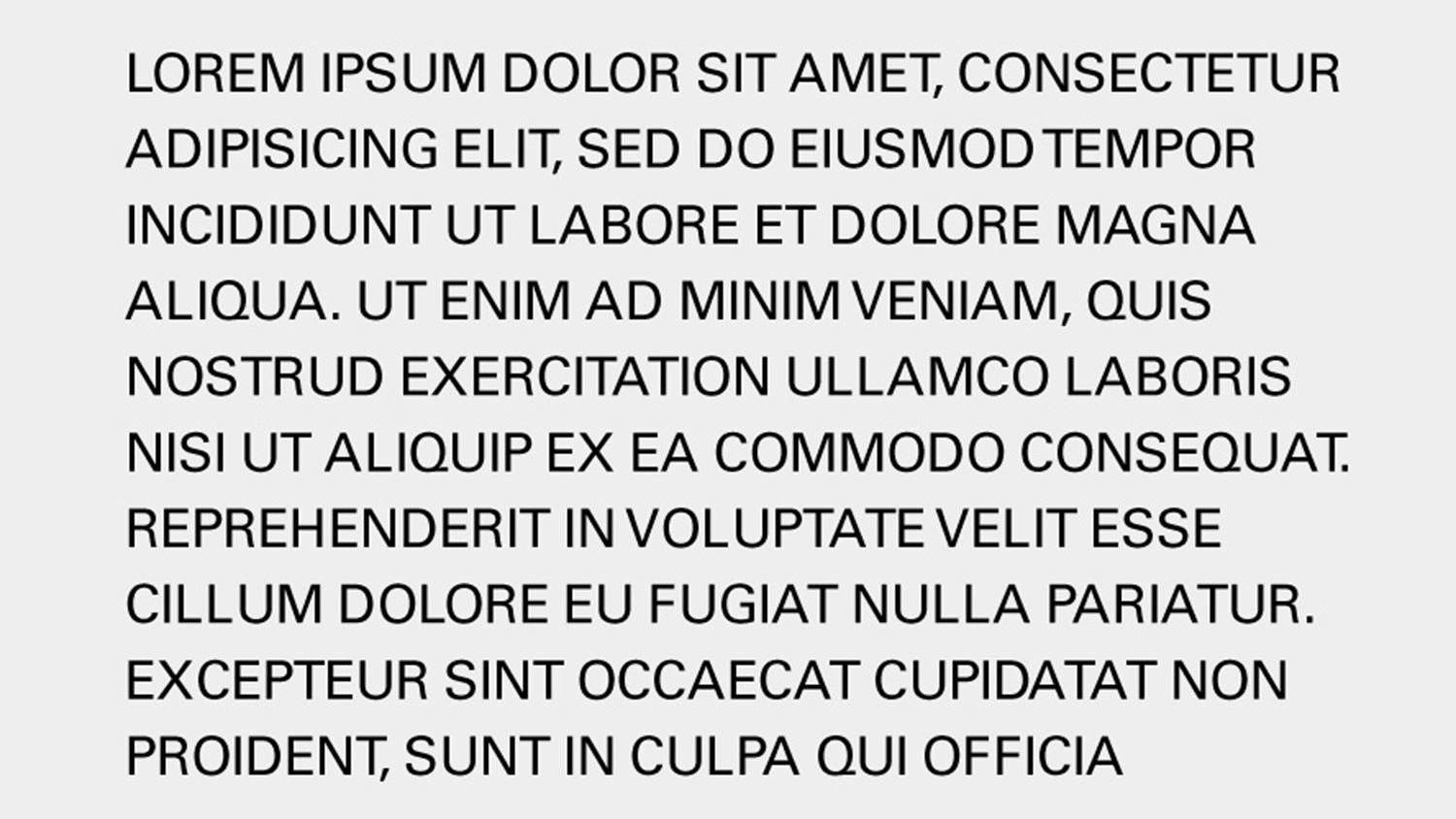 Copy set in all uppercase.