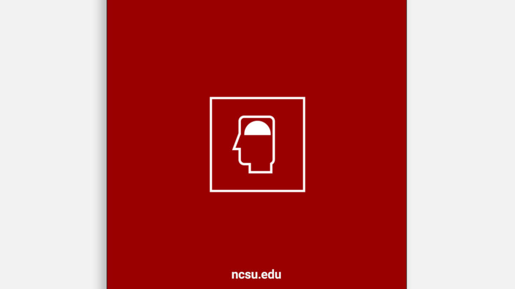 An icon enclosed in a square and centered on a print piece.