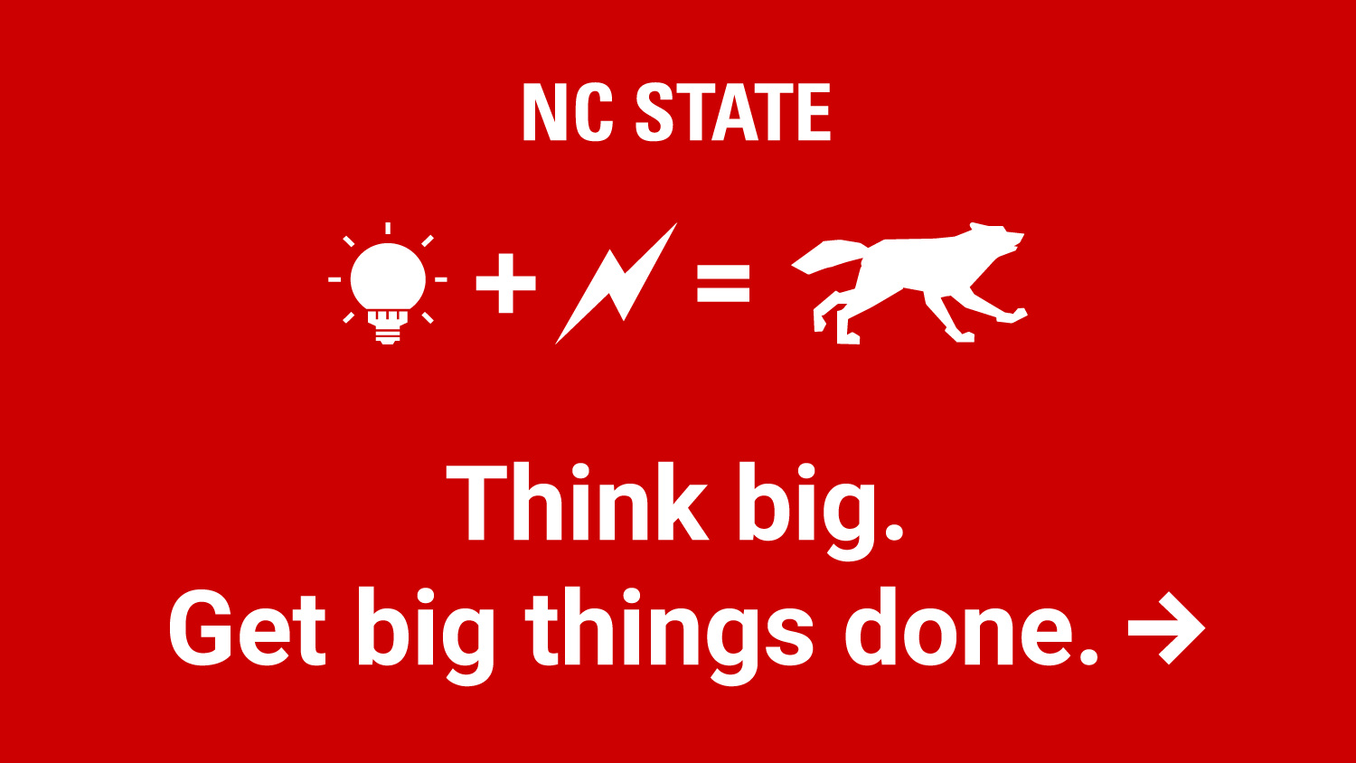 A digital ad for the university using graphic icons that are visually distinct from the NC State logo.