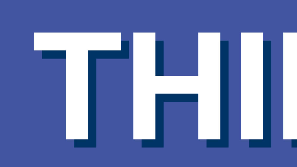 Text that uses offset shapes to mimic a drop shadow effect.