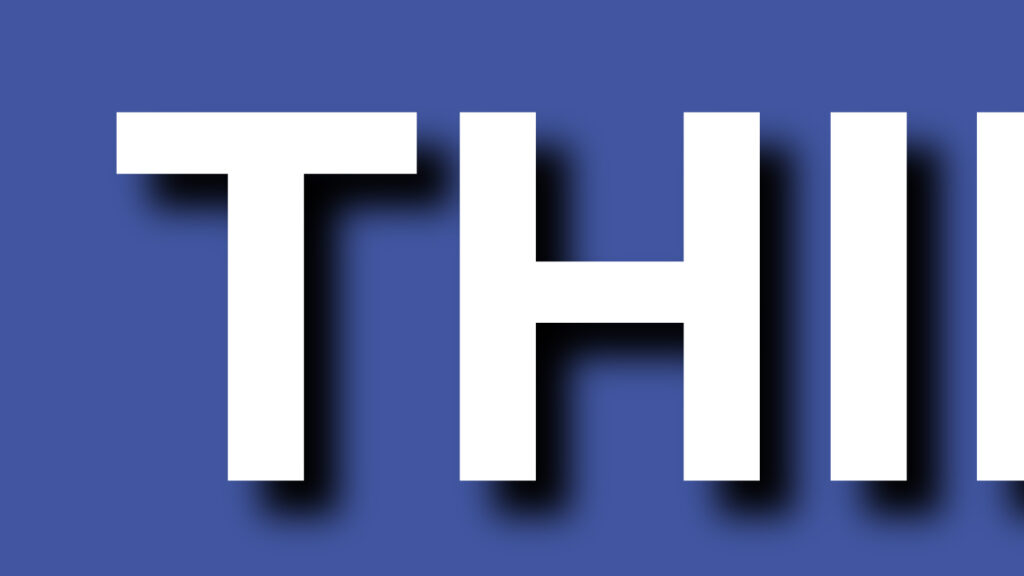 Text with a prominent, glowy drop shadow added.