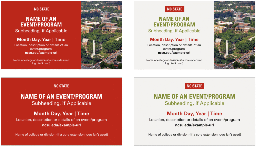 Examples of templates for branded digital billboards.