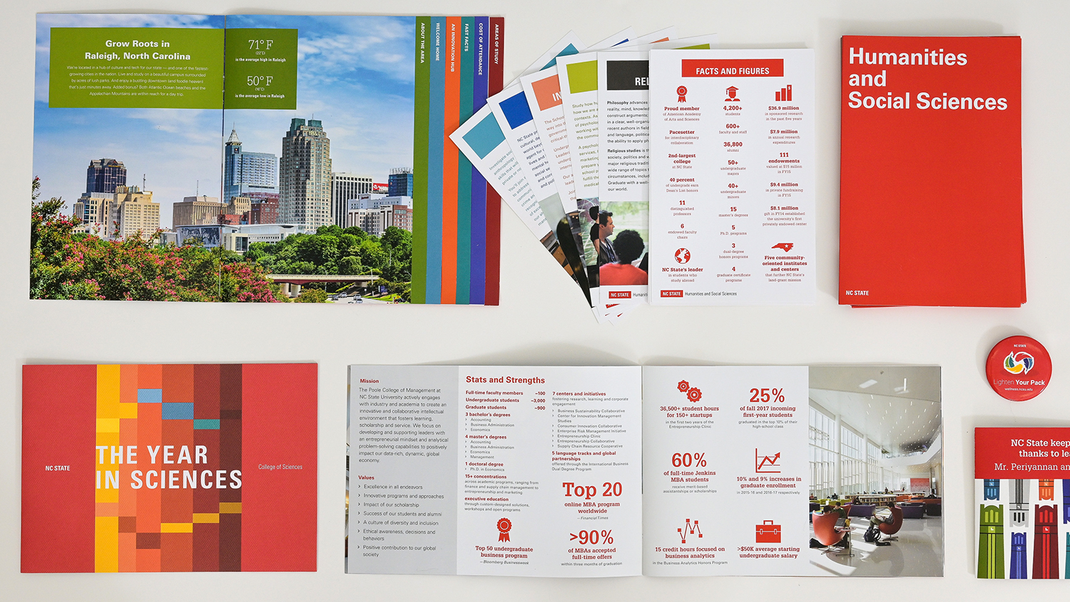 A collection of branded print materials.
