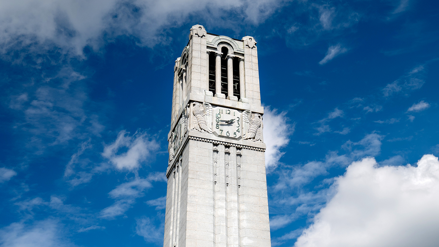 The Memorial Belltower on a sunny day.