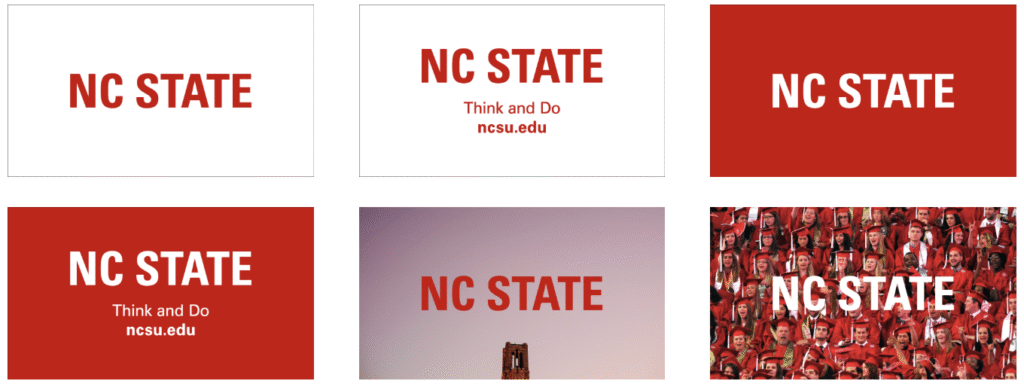 A selection of slates to be used at the beginning and end of NC State videos.