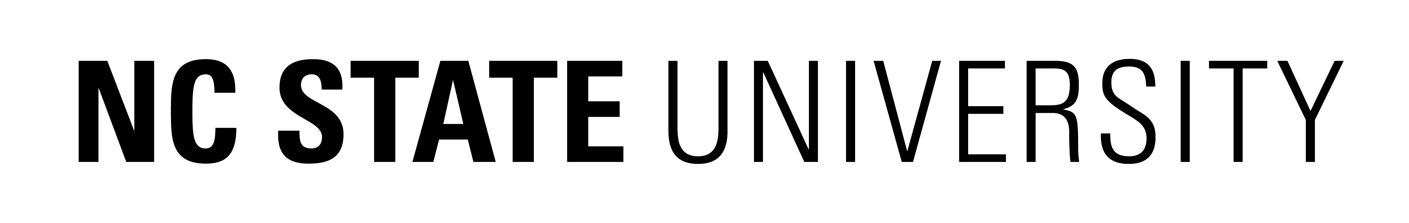 NC State logo with white brick and black text.